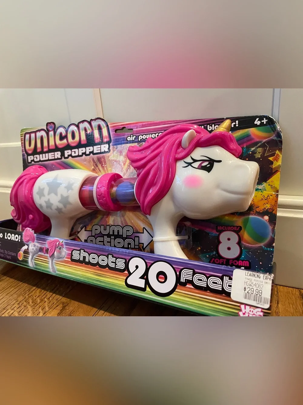 Hog Wild Unicorn Power Popper Foam Ball Blaster 8 Balls NEW Sealed